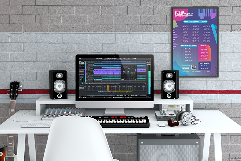 Workspace studio music mockup
